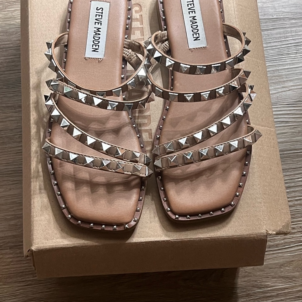 Steve Madden Silver Studded Sandals
